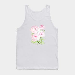 pink peony flowers  watercolor and ink Tank Top